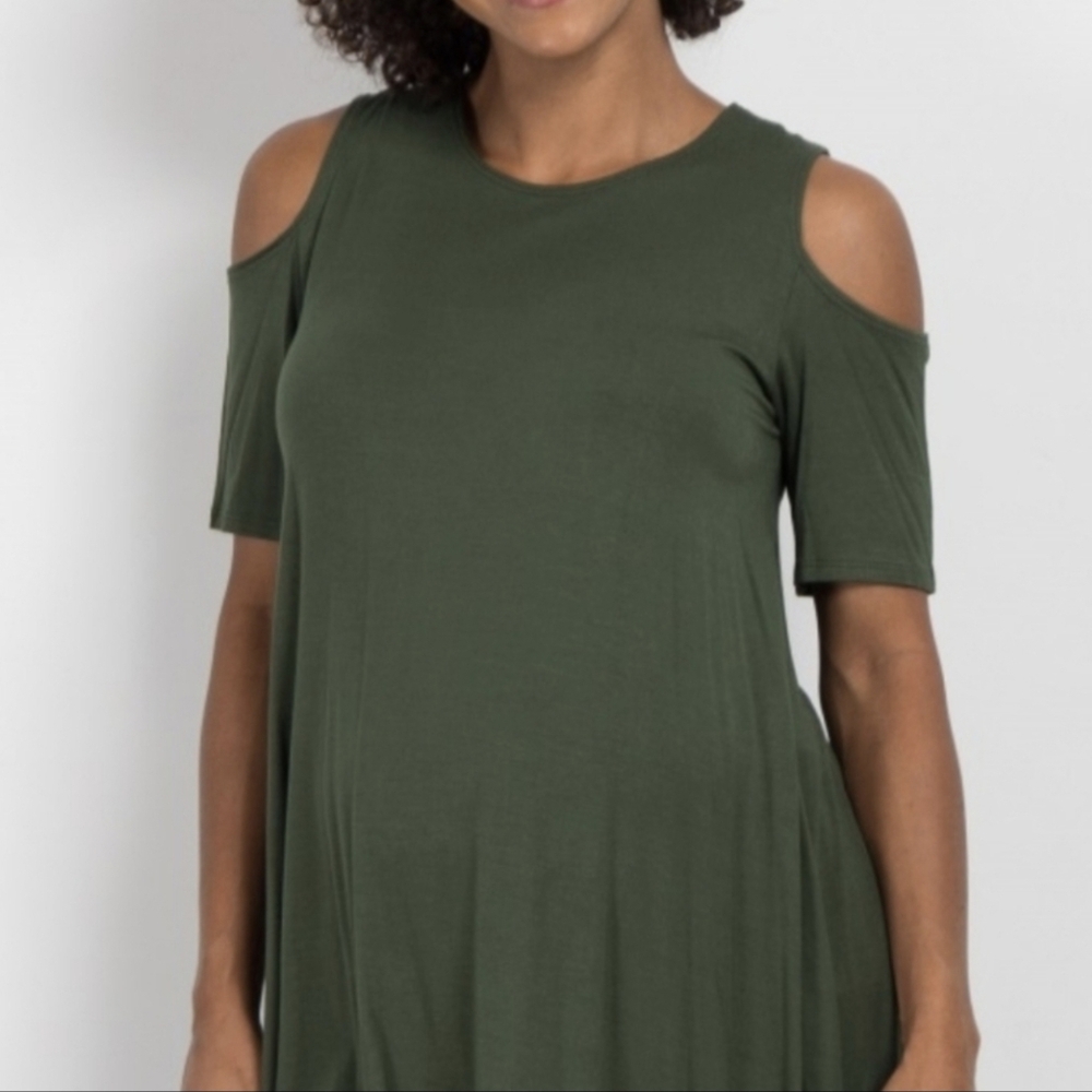 Pinkblush Basic Forest Green Plus Maternity Top - image 1